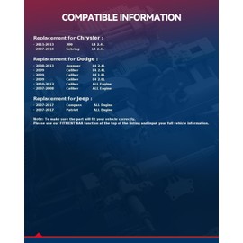 KAX Alternator 11231N for 2007-2017 Patriot; Compass, 2008-2013 Avenger, 2007-2012 Caliber, 2011-2013 200, 2007-2010 Sebring Compatible with 11231N11231,A2TJ0481
