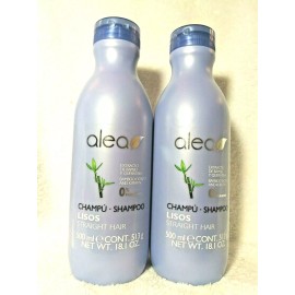 Alea Straight Hair Shampoo with Bamboo Extract & Keratin 18.1oz/500ml- 2 Units