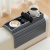 HNLISA Bamboo Couch Cup Holder Arm Tray，Foldable Couch Drink Holder