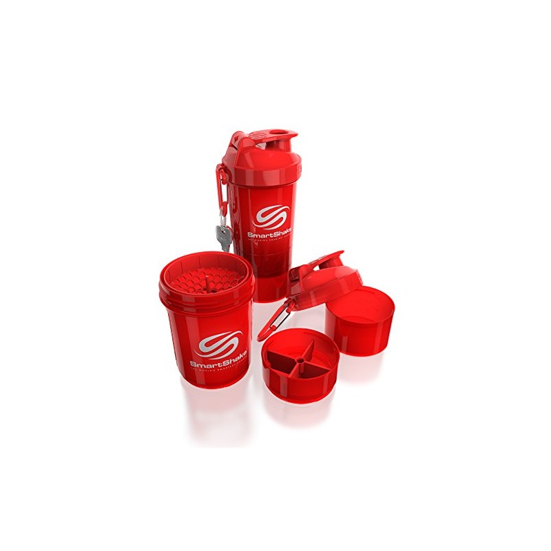 SmartShake KSS0014 Protein Shaker Bottle, Neon Red