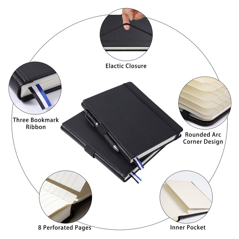 Rukasto Thick A5 Hardcover Notebook/Journal, 120gsm College Ruled Lined Premium