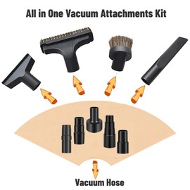 Nomhaw Universal Vacuum Hose Adapter 5Pcs Multi-Size Kit (1-3/8" to 1-1/4" & 1-1/2" to 1-1/4" & 2-1/2" to 1-1/4") Versatile Shop Vac Adapters Attachment for Wet Dry Vacuum Cleaners