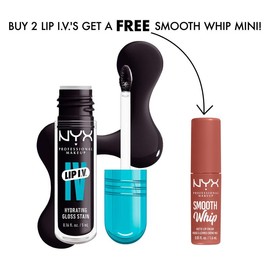 NYX Professional Makeup Lip I.V. Hydrating Lip Gloss Stain, Buy 2 Get a Free Smooth Whip Mini! NYX Professional Makeup - Color: 16 Grape Gushin