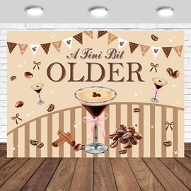 Tcoyodw Espresso Martini Party Backdrop 7x5ft A Tini Bit Older Bachelorette Party Decorations Coffee Bar Bridal Shower Decor Martini Bow Photography Background