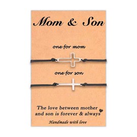Caiyao Cross Matching Bracelets Gifts Ideas for Mothers Day Fathers Day Christmas Birthday for Your Love Gift-mon & son