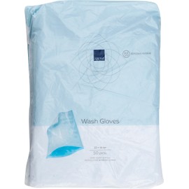 ABENA Wash Gloves For Adults Suitable for Incontinence Care | 50 Pack | 23x16cm | Body Wash Wipes For Adults That Can Also Be Used As Travel Body Wipes And Festival Body Wipes