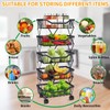 Newzealkids Fruit Vegetable Storage Basket 5 Tiers Stackable Metal Wire