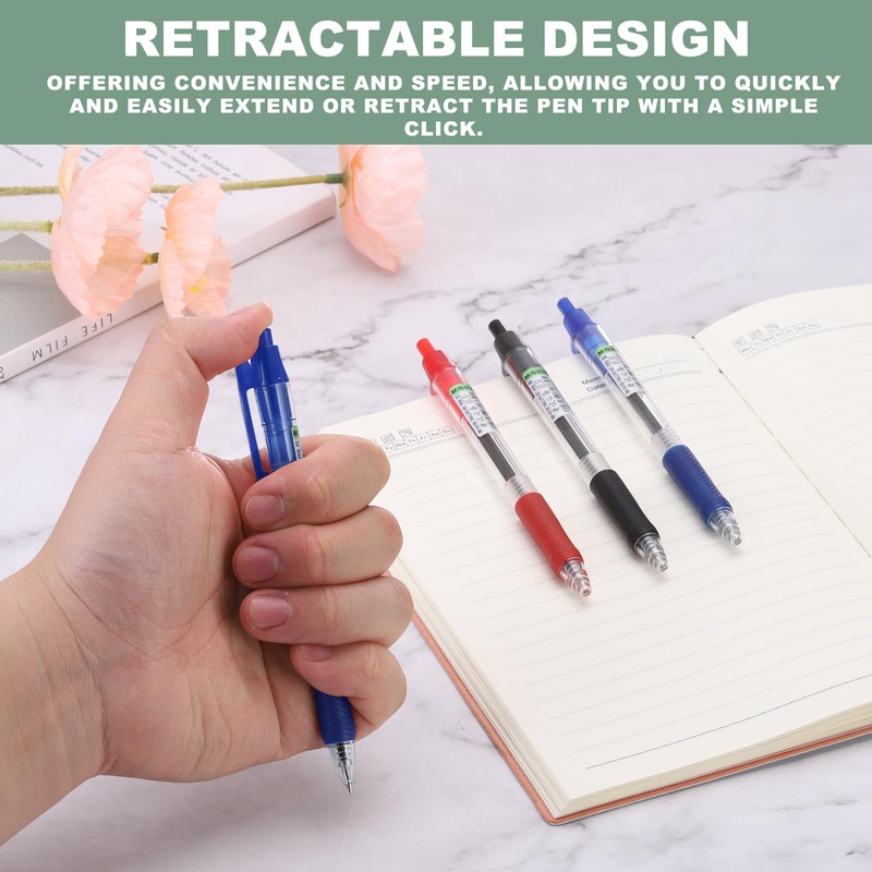 M&G Ballpoint Pen 0.5mm, 12pcs Retractable Fine Point Blue Ink