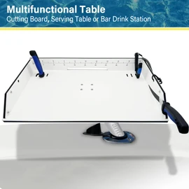 Vantegas Boat Cutting Board Bait Table Filet Table with Fish Ruler For Fish Cleaning Station, In Single Rod Holder With Plier Storage and Knife Slot, Marine Accessories For Boats Grill