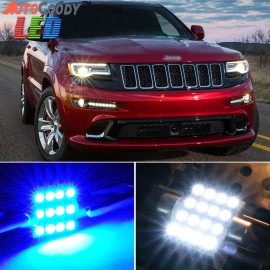 Dome, Map Reading, Courtesy Door Step Light 15 x Premium Blue LED Lights Interior Package Jeep Grand Cherokee 11-19 + Tool