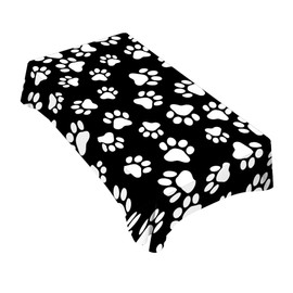 TKS MITLAN Dog Paw Tablecloth 52 x 70 Inch Rectangular Black White Cat Footprint Dog Paw Prints Oblong Table Cloth Kitchen Table Decorations for Home Dinner Party