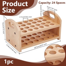 OLYCRAFT Rollerball Perfume Organizer 24 Spaces Wooden Perfume Storage Holder Beauty Scent Storage Makeup Lipgloss Lipstick Display Case Dresser Organizer for Bedroom Vanity Shelf Countertop