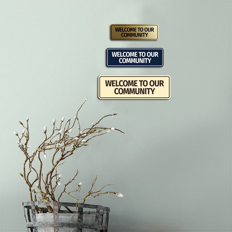 Standard Welcome to Our Community Sign (Brushed Gold) - Small