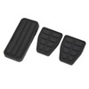 3pcs Clutch Brake Accelerator Pedal Pad Kit Rubber Black Flexible