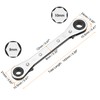 sourcing map Double Box End Reversible Ratcheting Wrench 8mm x