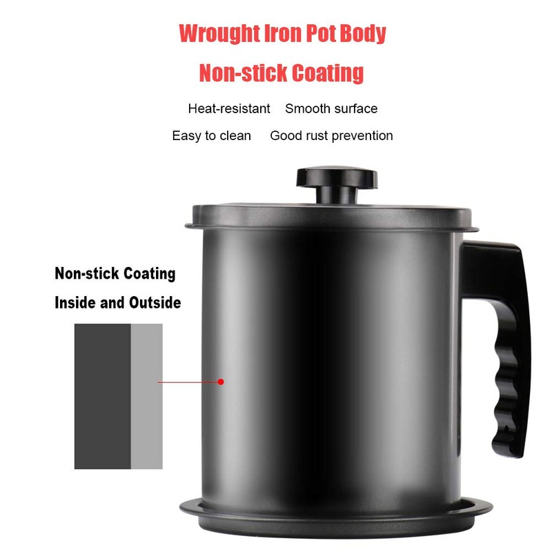 Cambom Bacon Grease Container with Fine Mesh Strainer, 1.3 L