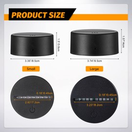 6 Pieces 3D Night LED Light Lamp Base 16 Colors LED Light Display Base with Remote Control and USB Cable, Christmas Light Lamp Base for Acrylic for Restaurant Room Shop (Black, Large)