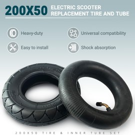 AR-PRO 200X50 Tire & Inner Tube Set - Electric Scooter Tire Tube Compatible with Razor E100, E150, E200, Power Core E100, Dune Buggy, ePunk, Crazy Cart, PowerRider 360, eSpark