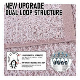 Everplush Diamond Jacquard 6 Pieces Bath Towel Set, Luxury Super Soft Oversized Bath Towels,Highly Absorbent & Quick Drying Towels for Bathroom Rose