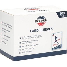 1000ct Soft Trading Card Sleeves – Clear Penny Sleeves & Toploaders for Standard Cards, Sports & Game Cards