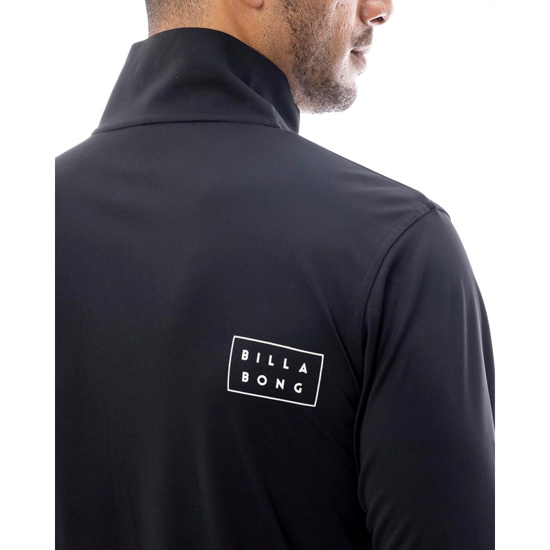 Billabong Rash Zip Thru, Men's Rash Guard, Black, L