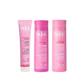Cake Beauty Cake Beauty Curl Defining Shampoo, Conditioner & Cream Set - Curl Enhancing, Moisturizing, Frizz Control - For Curly Hair - With Avocado Oil & Argan Oil - 3 Pack