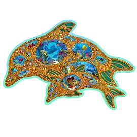 Wooden City Delfín de Colores Rompecabezas de Madera 250 Piezas