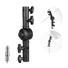 NEEWER Heavy Duty Camera Flash Mount with Umbrella Softbox Mount, 270° Swivel, Adjustable Metal Light Stand Adapter with 1/4 Inch to 3/8 Inch Thread for Speedlite LED Reflector Tripod, UA039