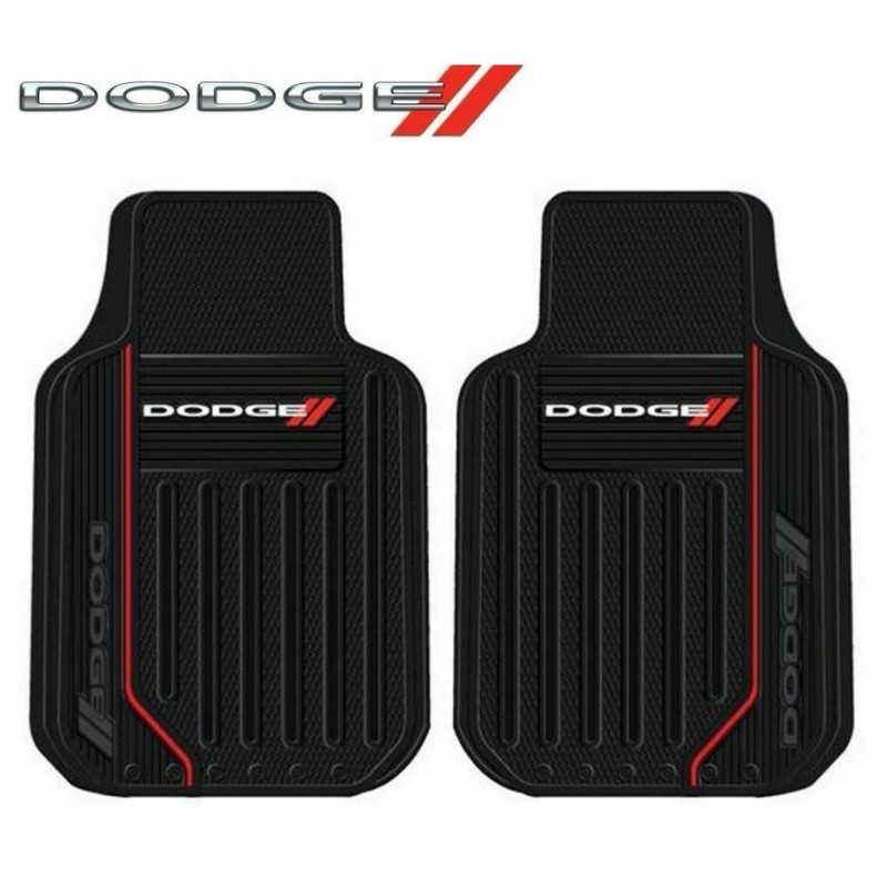 Mopar Front & Rear DODGE LOGO Floor Mats Rubber All