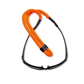 Floating glasses strap with tube end in black or orange - holds up to 70 g