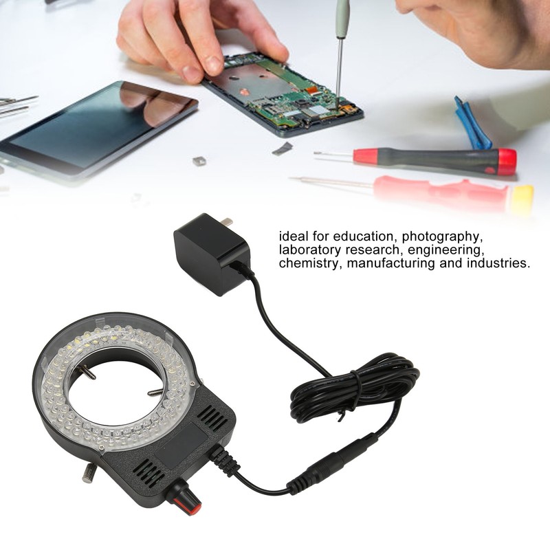 Microscope Ring Light 52 LED Beads Adjustable Easy Mounting Ring