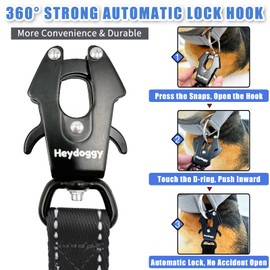 Strong Heavy Duty Dog Leash - 4ft Reflective Nylon Training Leash with Soft Padded Double Handle & Auto Lock Frog Clip - Safety Traffic Control for Large Medium Small Dog No Pull Walk Black Purple,4ft