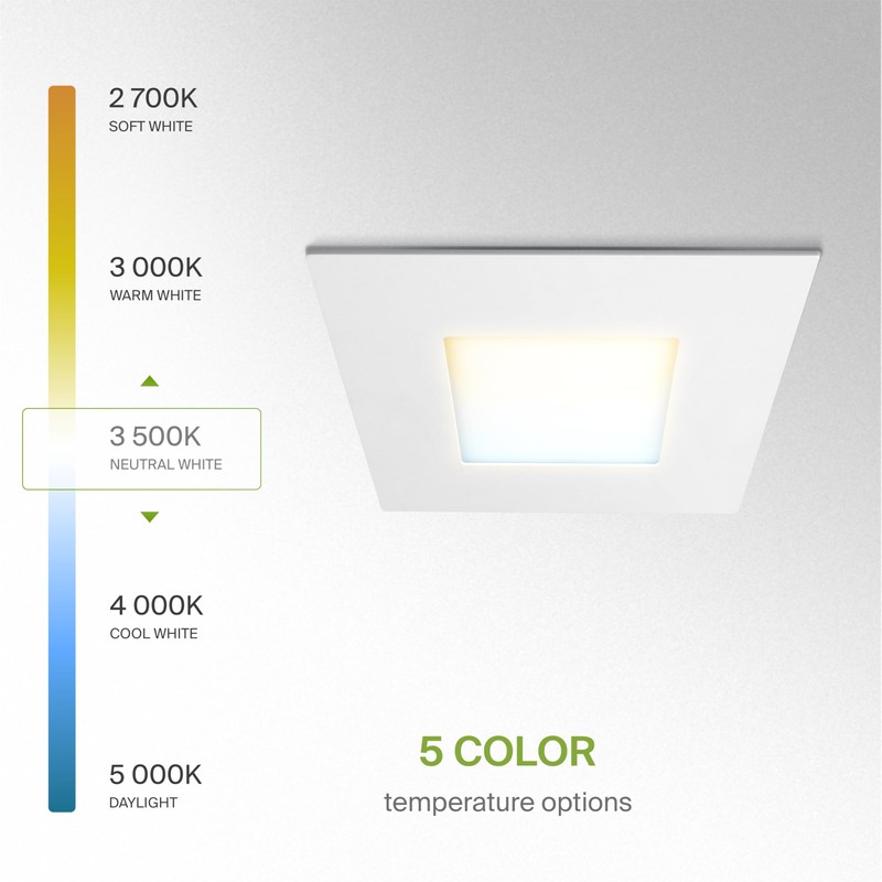 ASD 6 Pack LED Recessed Square Ceiling Light 4 Inch