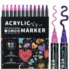 ZZWUAPT Purple Dual Tip Acrylic Paint Pens,Acrylic Paint Markers for
