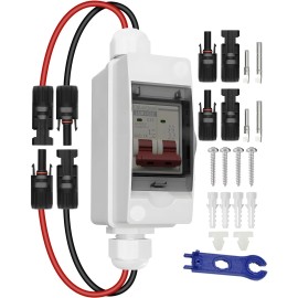 Cnlonqcom Solar Panel Disconnect Switch 32 Amp 500V DC Miniature Circuit Breaker with PV C