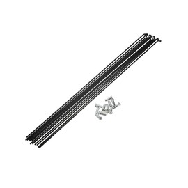 A ABSOPRO 12 Pcs 14G J Bend 298mm Bike Bicycle Spokes with Nipples Black Item Replacement