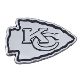 FANMATS 21375 Kansas City Chiefs 3D Chrome Metal Auto Emblem