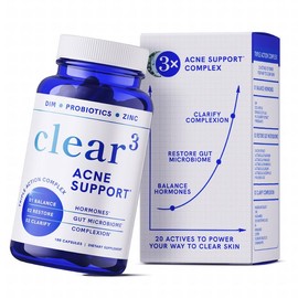 Smoky Mountain Nutrition Clear-3 Acne Support Supplement with Zinc, DIM & Probiotics |  3-in-1 Balance & Support with Hyaluronic Acid & Skin Support Vitamins - Specification: Clear-3 90-Day Supply