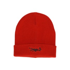 Sterntaler Baby Boys Knitted Hat Baby Organic Cotton Knitted Hat Skater Look - Baby Knitted Hat - with Envelope and Embroidery - Medium Red, 53, Medium red