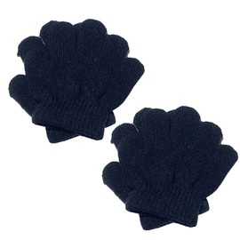 SIMRCIO Toddler Winter Warm Knitted Writing Gloves for Boys and Girls, 1-3 Years Old (2Pairs black)
