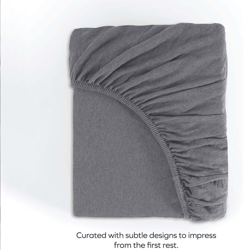 Oxford Homeware Grey Double Fitted Sheet – 30 Cm Extra