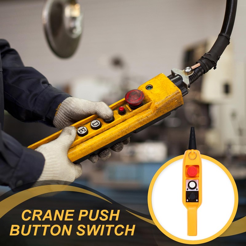 MECCANIXITY Emergency Hoist Crane Push Button Switch, Up Down Rain