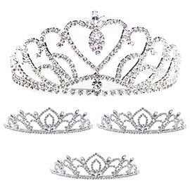 Anderson's Ruth/Kiley 4-piece Crystal Tiara Set, Pageant Crowns, Wedding Tiaras, Queen And Princess Prom Tiaras Set Homecoming, Pageant, Wedding, School Dance, Award, Costume, Party, Event