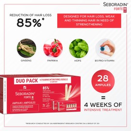 Seboradin Forte Hair Growth Serum Ampoules 28 x 5,5 ml Anti Hair Loss Serum Chronic Hair Loss and Thinning Treatment Natural Extracts and Vitamins Hair & Scalp Treatment Hair Care & Products