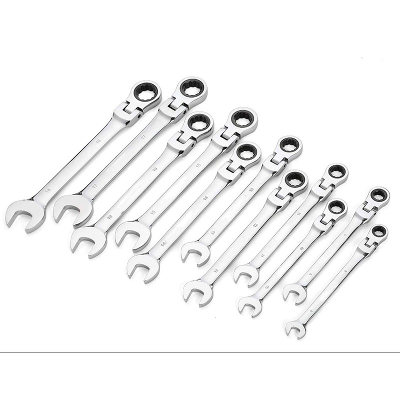 FLZOSPER 22 -Piece Flex-Head Ratcheting Wrench Set, Both SAE and