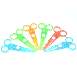 All Plastic Safe Scissors, 6 Pcs Random Color 4.7 Inch Plastic Scissors No Harm to Hands for DIY Cutting Paper (12)