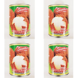 Whole Seedless Lychee In Syrup 1.25 lb (565g), 4 Cans
