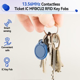 30Pcs Blue Mif-are Ultralight C (ULC) Key Fobs,13.56MHz NFC RFID Tags (MF0ICU2),Reusable Contactless IC Cards for Upgraded SAFLOK, KABA, ONITY, Salto Hotel Lock Systems,Keychain Style (30 Pack)