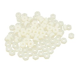 Sourcingmap M4 Hexagon Head Insert Lock Screw Fastener Nylon Hex Nuts 100pcs