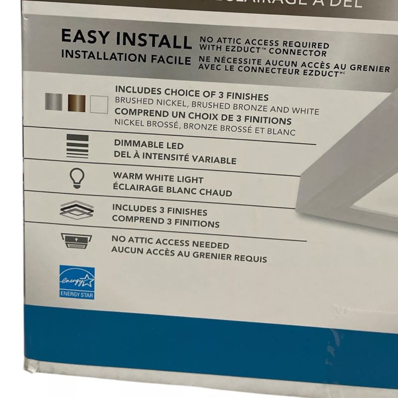 Broan-NuTone 110 CFM Square Flat Panel Bathroom Ceiling Exhaust Fan/W